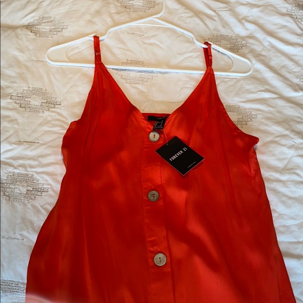 NWT Forever 21 Orange/Coral Midi Dress